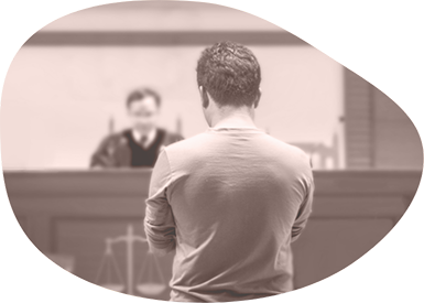 man in court in front of judge